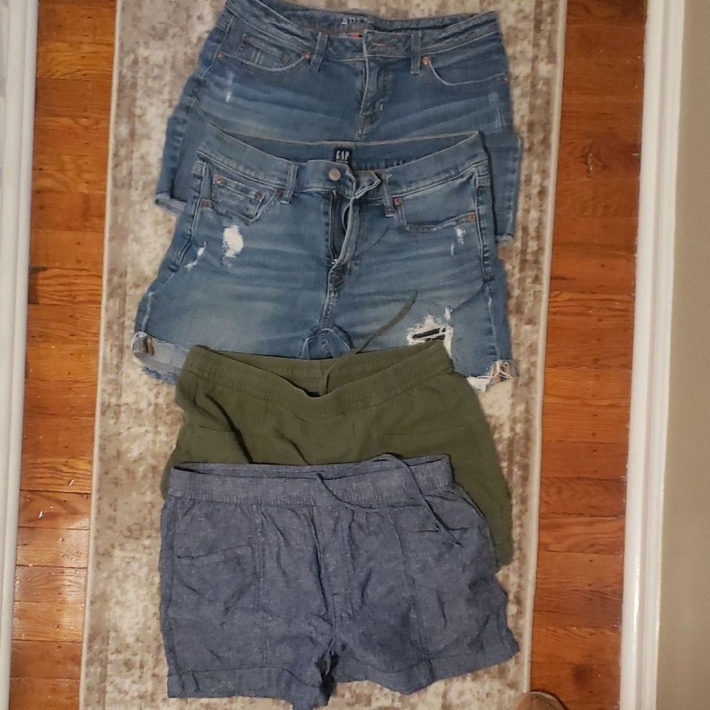 Denim 2 Pr  and Linen Blend Old Navy Shorts 2pr